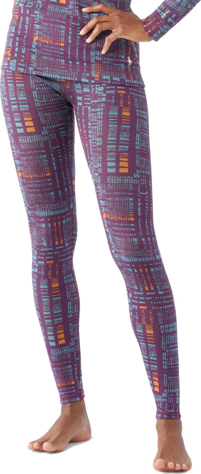 Classic Thermal Merino 250 Base Layer Bottoms - Womens - Purple Iris Digi Plaid 2