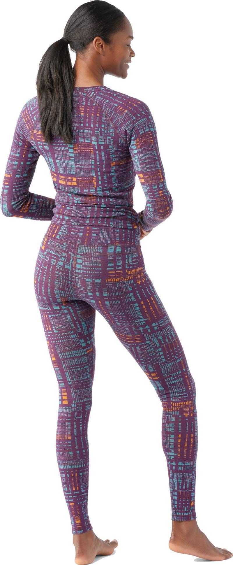 Classic Thermal Merino 250 Base Layer Bottoms - Womens - Purple Iris Digi Plaid 3