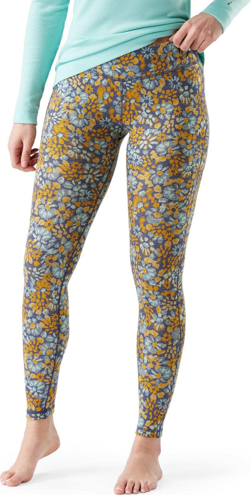 Classic Thermal Merino 250 Base Layer Bottoms - Womens - pacific blue floral 1