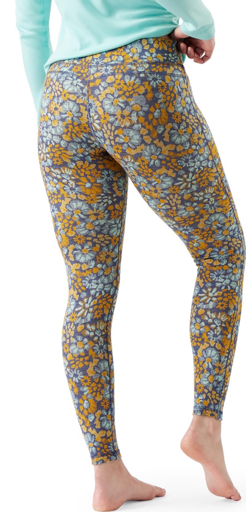 Classic Thermal Merino 250 Base Layer Bottoms - Womens - pacific blue floral 1