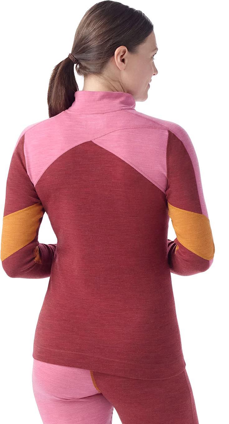 Classic Thermal Merino 250 Base Layer Colorblock 1/4 Zip - Womens - Currant / Garden Pink 2