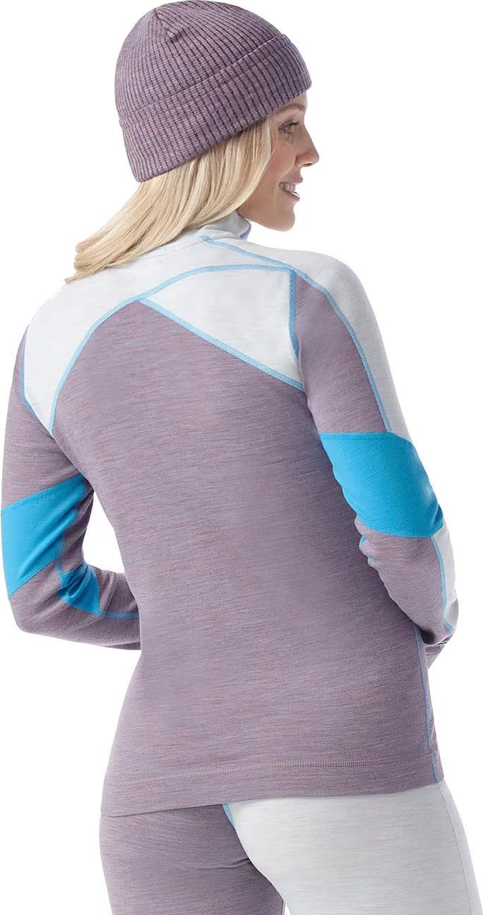 Classic Thermal Merino 250 Base Layer Colorblock 1/4 Zip - Womens - Winter Sky / Chalk Violet Heather 2