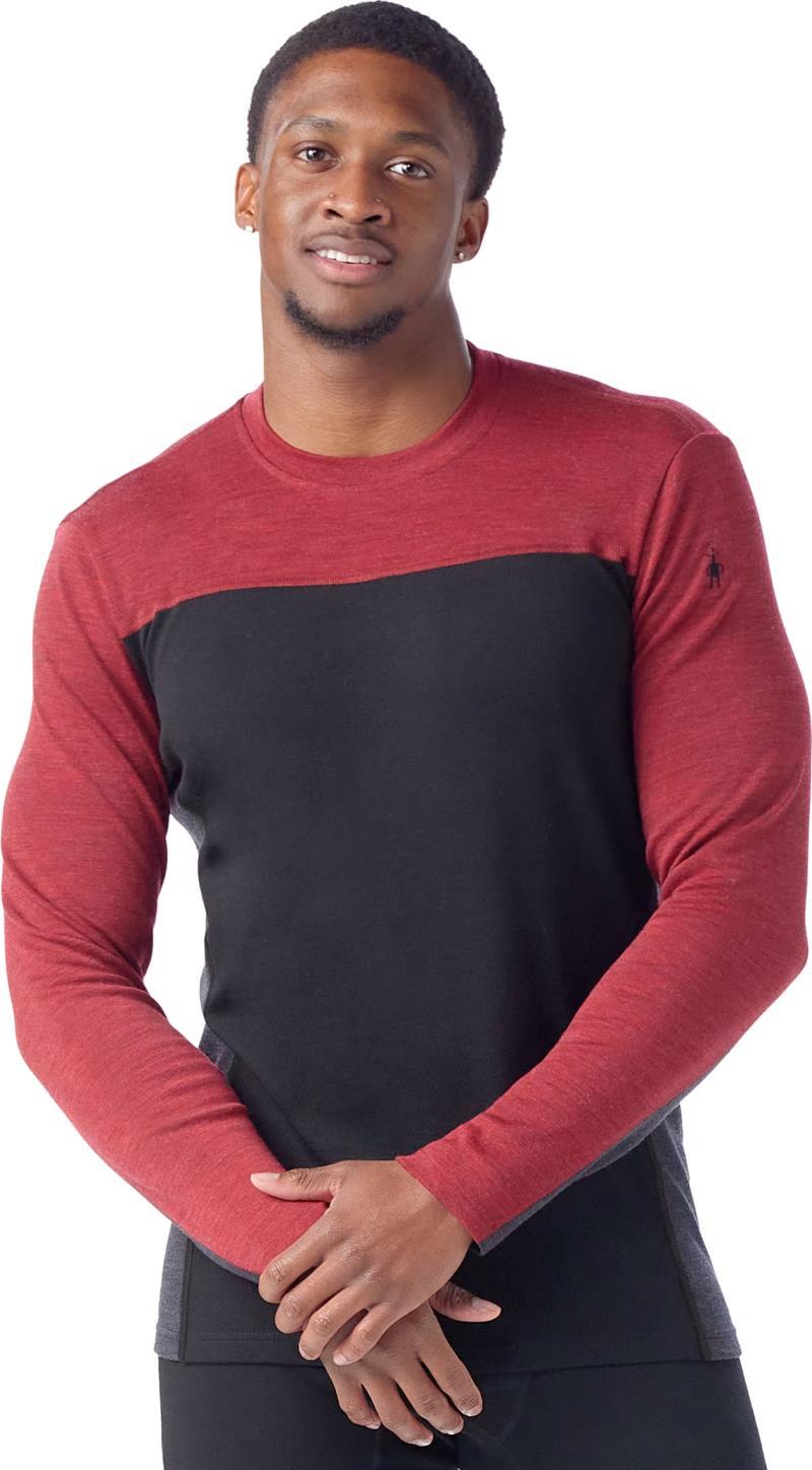 Classic Thermal Merino 250 Base Layer Colorblock Crew - Mens - Black / Currant 1