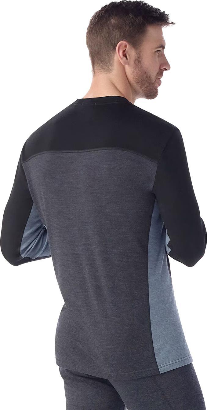 Classic Thermal Merino 250 Base Layer Colorblock Crew - Mens - Charcoal Heather / Black 2