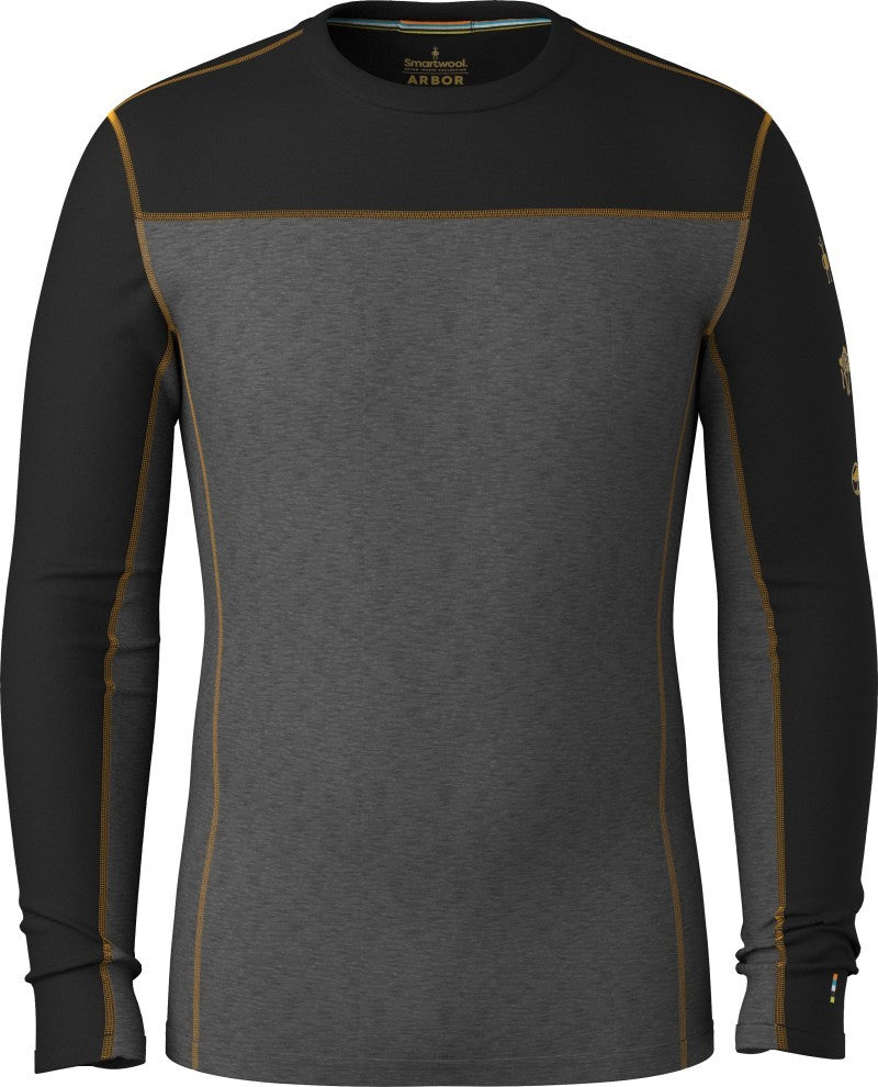 Classic Thermal Merino 250 Base Layer Colorblock Crew - Mens - charcoal / honey gold 1