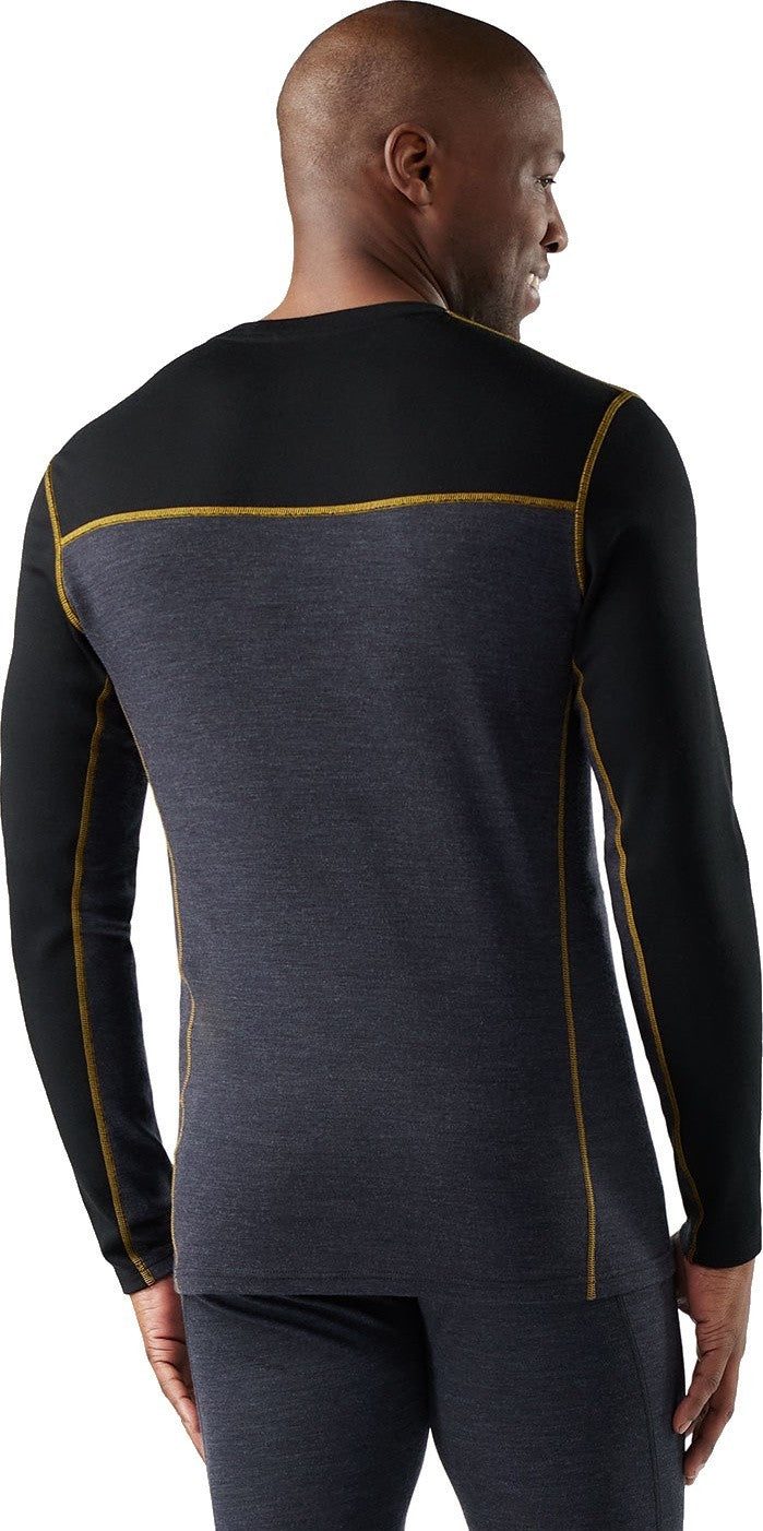 Classic Thermal Merino 250 Base Layer Colorblock Crew - Mens - charcoal / honey gold 1