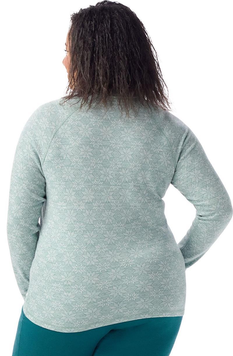 Classic Thermal Merino 250 Base Layer Crew Plus - Womens - Arctic Green Digi Snow 1