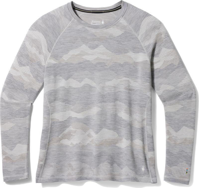 Classic Thermal Merino 250 Base Layer Crew Plus - Womens - Light Gray Mountain Scape 1