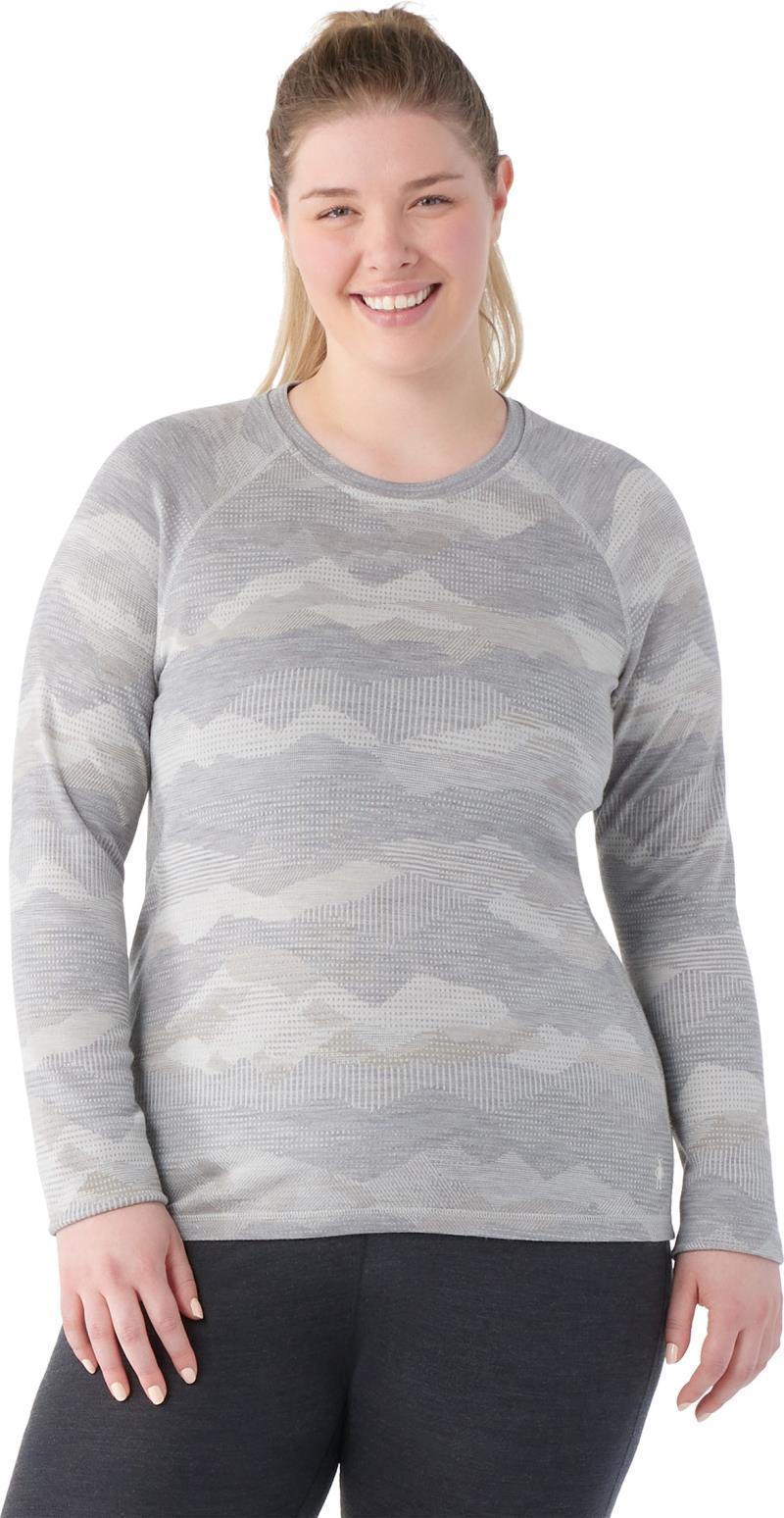 Classic Thermal Merino 250 Base Layer Crew Plus - Womens - Light Gray Mountain Scape 2