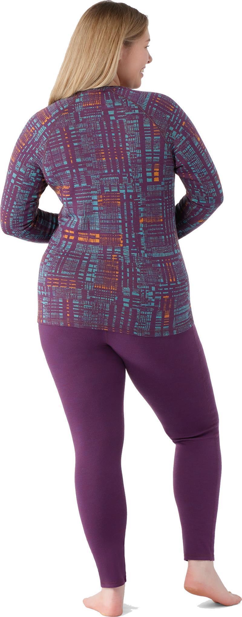 Classic Thermal Merino 250 Base Layer Crew Plus - Womens - Purple Iris Digi Plaid 3