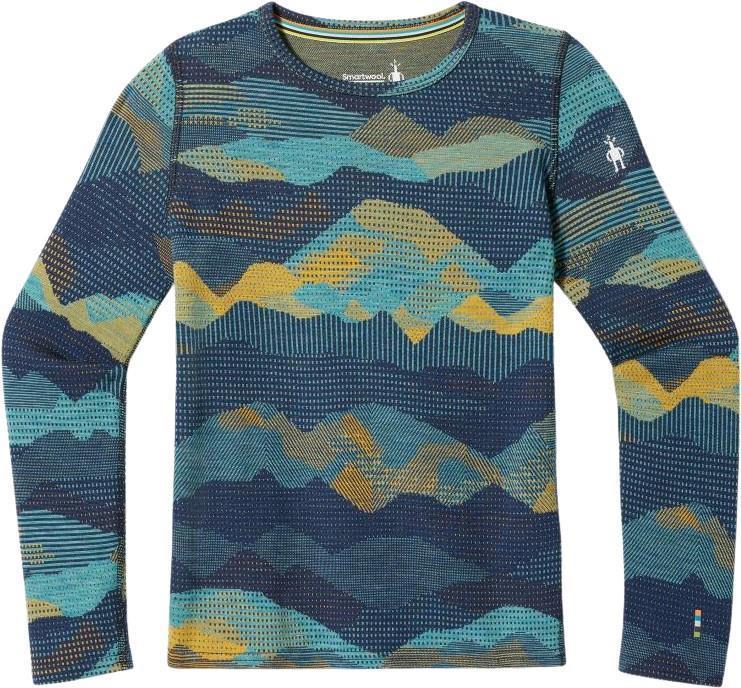 Classic Thermal Merino 250 Base Layer Crew - Kids - blueberry mountain scape 1