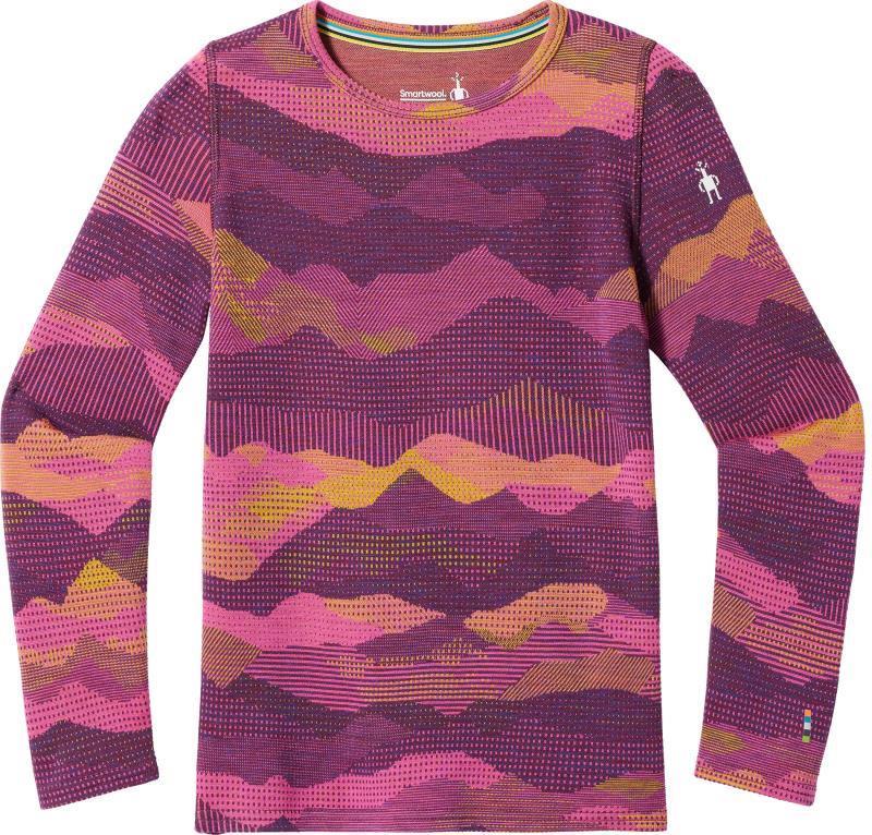 Classic Thermal Merino 250 Base Layer Crew - Kids - purple iris mountain scape 1
