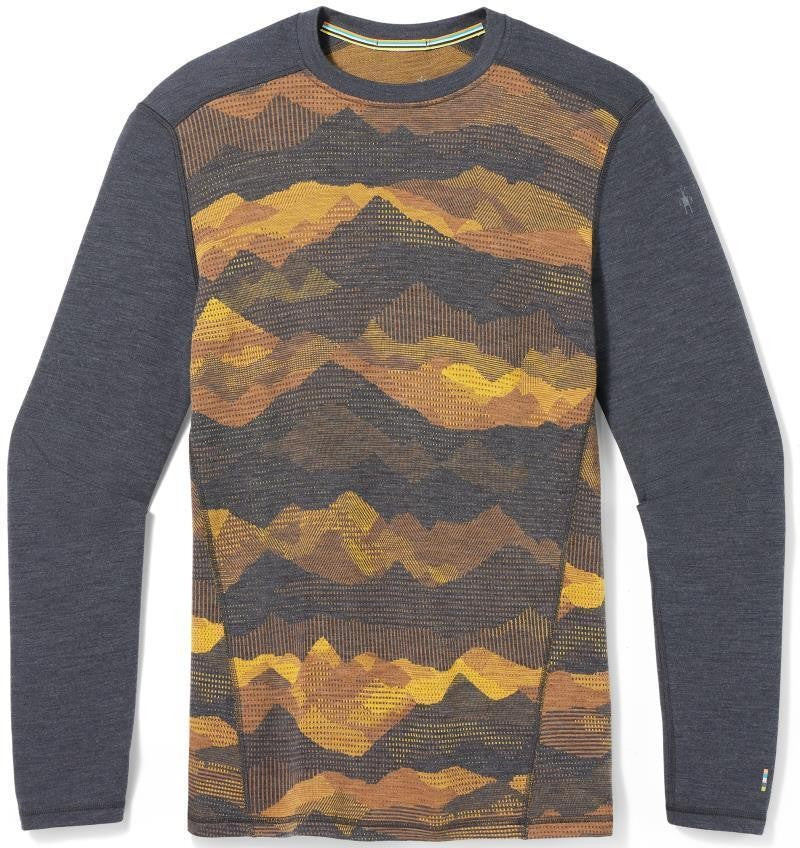 Classic Thermal Merino 250 Base Layer Crew - Mens - charcoal mountain scape 1