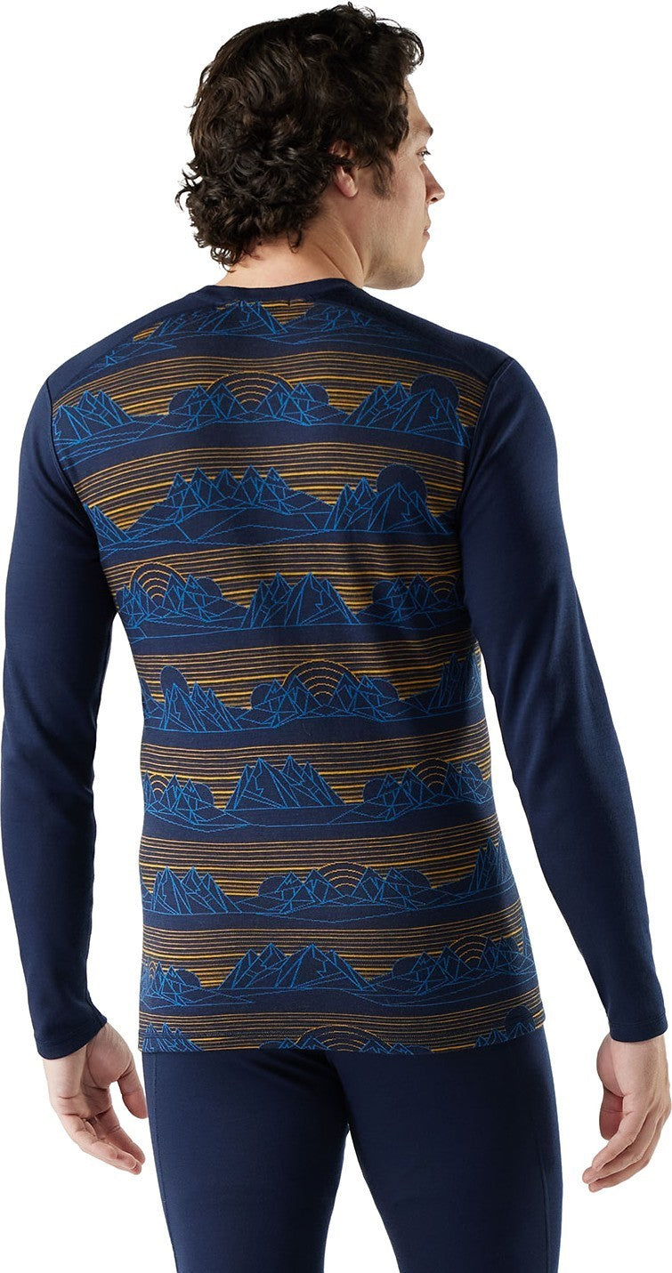 Classic Thermal Merino 250 Base Layer Crew - Mens - deep navy geo peaks 1