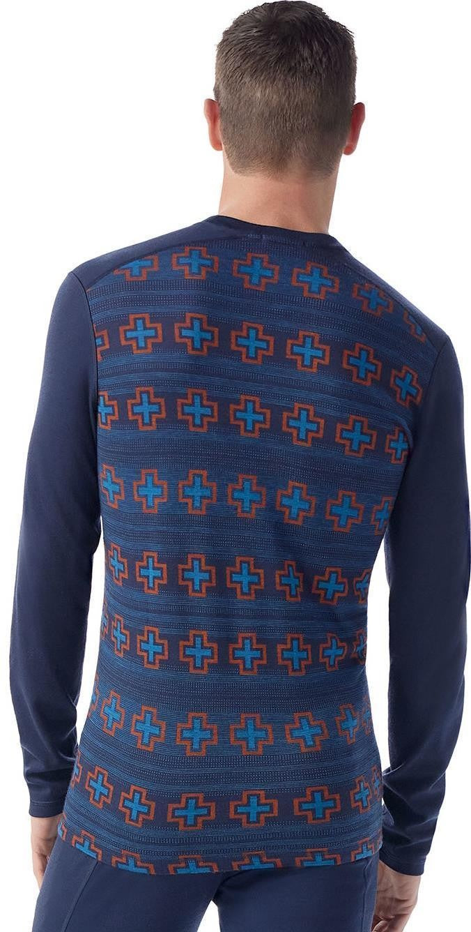 Classic Thermal Merino 250 Base Layer Crew - Mens - deep navy paths crossed 1