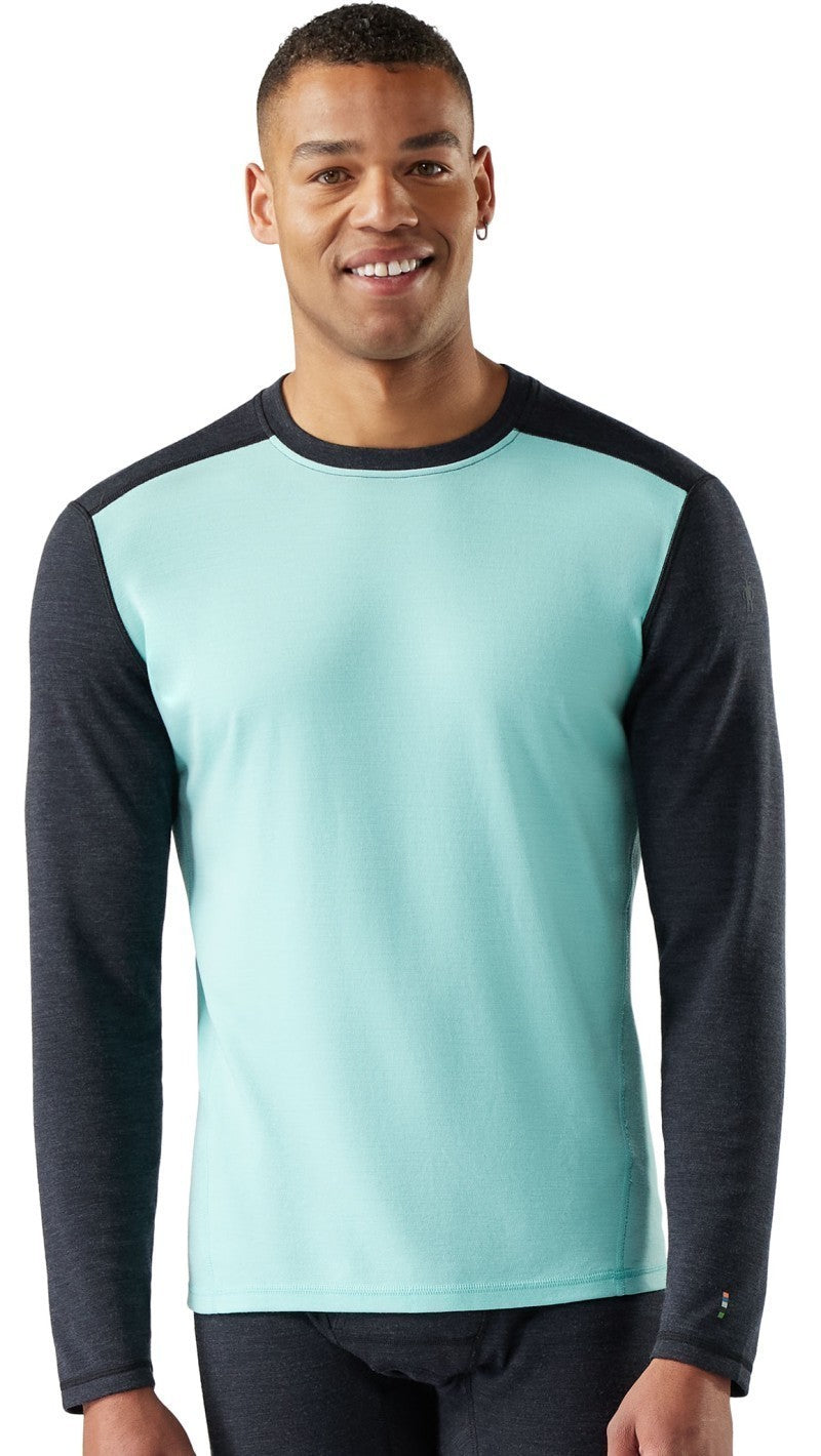 Classic Thermal Merino 250 Base Layer Crew - Mens - pacific blue / charcoal 1
