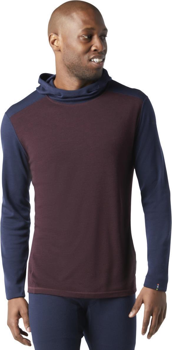 Classic Thermal Merino 250 Base Layer Hoodie - Mens - Woodsmoke Heather / Deep Navy 2