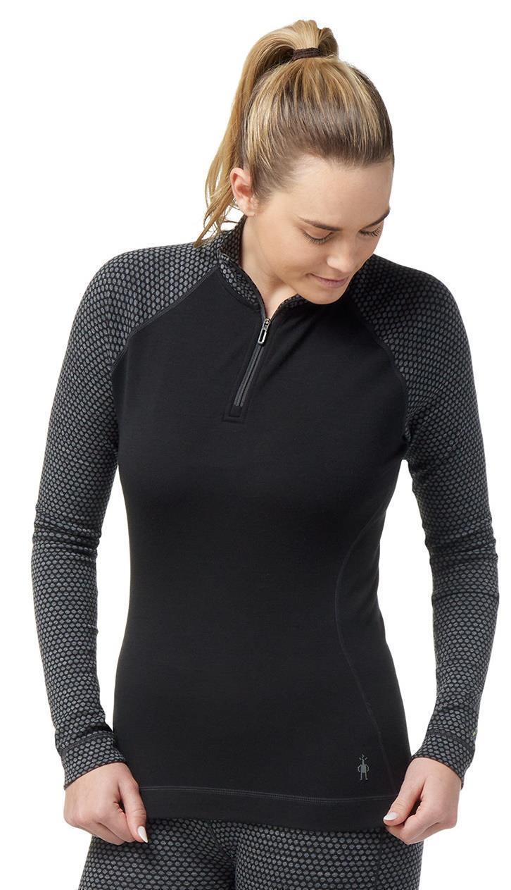 Classic Thermal Merino (250) Base Layer Pattern 1/4 Zip - Womens - black dot 1