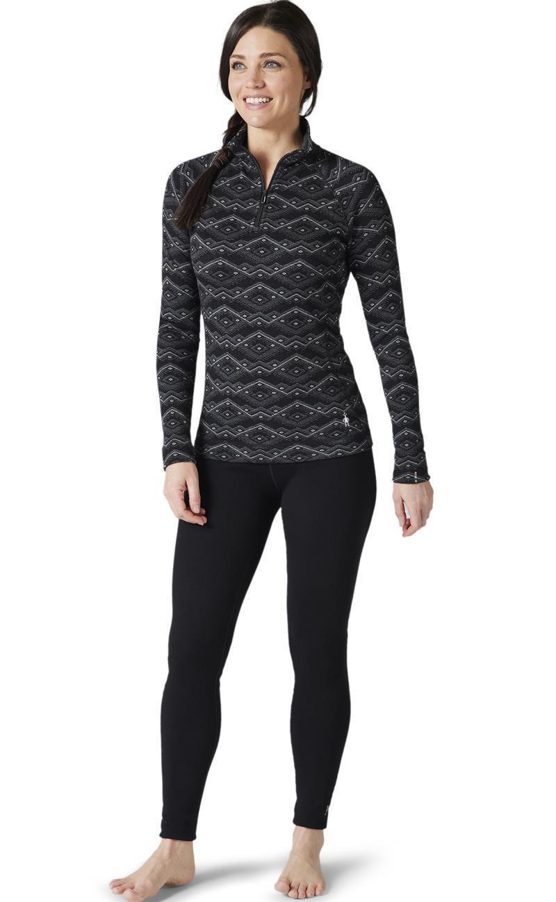 Classic Thermal Merino (250) Base Layer Pattern 1/4 Zip - Womens - black mountain fairisle 1