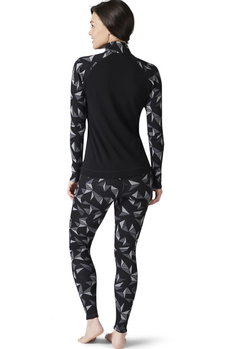 Classic Thermal Merino (250) Base Layer Pattern 1/4 Zip - Womens - black pinwheel 1