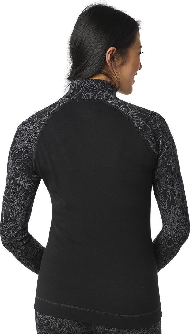 Classic Thermal Merino (250) Base Layer Pattern 1/4 Zip - Womens - black traced dahlia 1