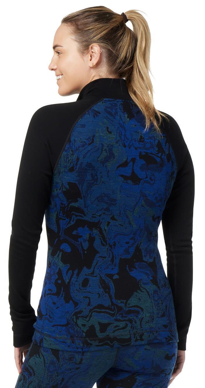 Classic Thermal Merino (250) Base Layer Pattern 1/4 Zip - Womens - blueberry hill marble 1
