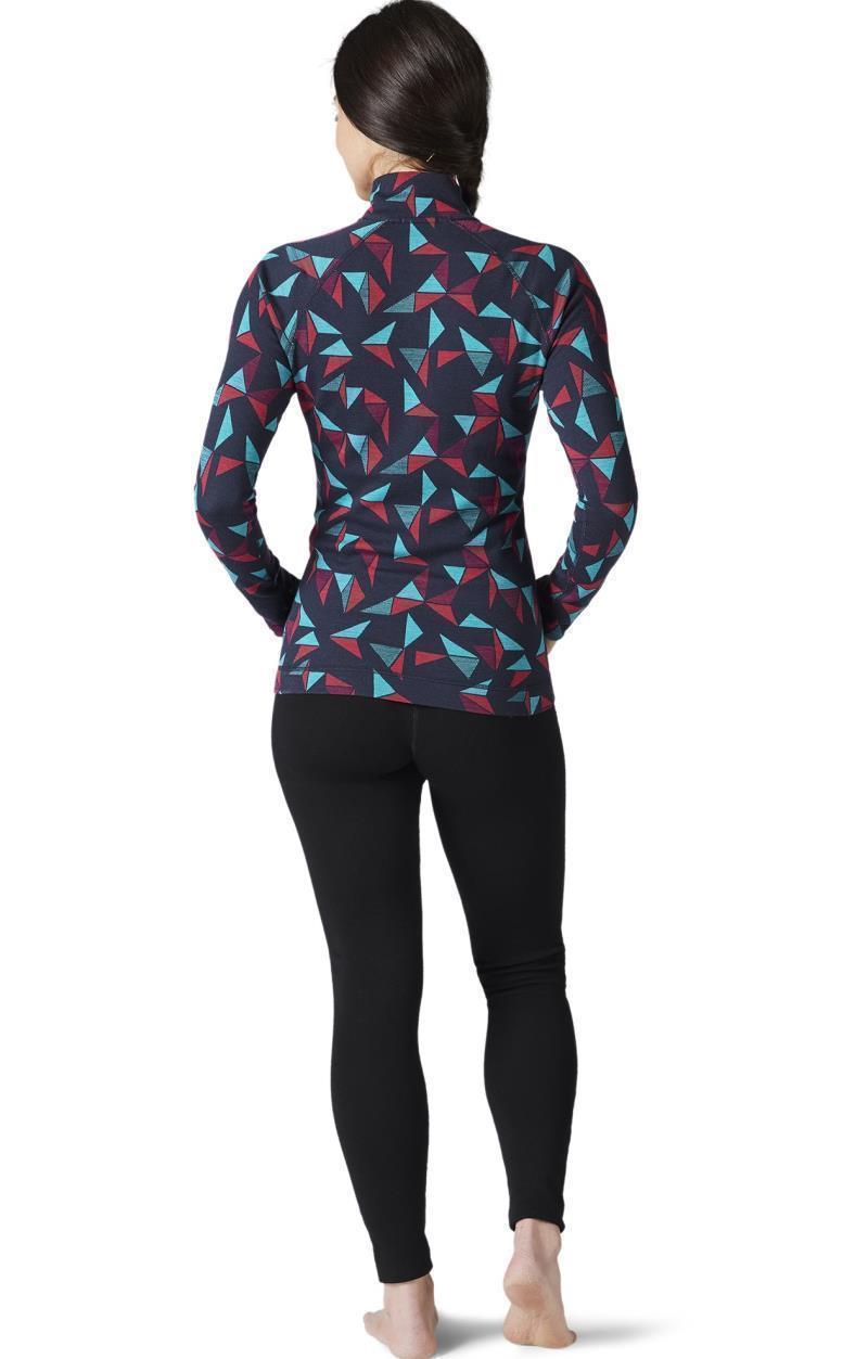 Classic Thermal Merino (250) Base Layer Pattern 1/4 Zip - Womens - deep navy pinwheel 1