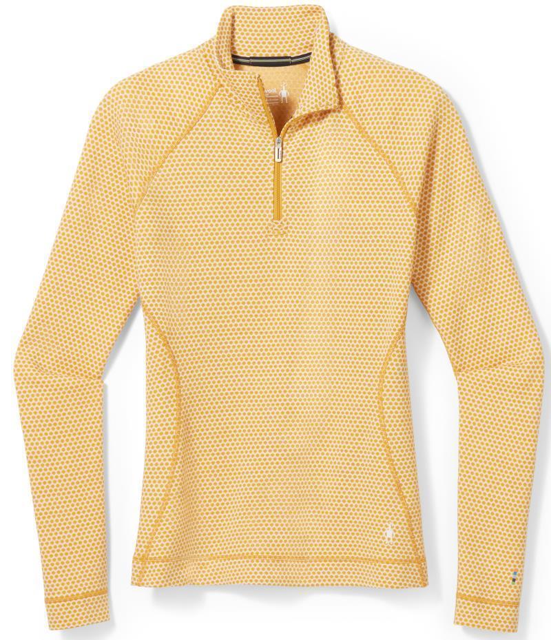 Classic Thermal Merino (250) Base Layer Pattern 1/4 Zip - Womens - honey gold dot 1