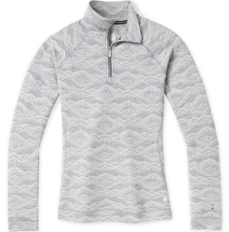 Classic Thermal Merino (250) Base Layer Pattern 1/4 Zip - Womens - light gray mountain fairisle 1