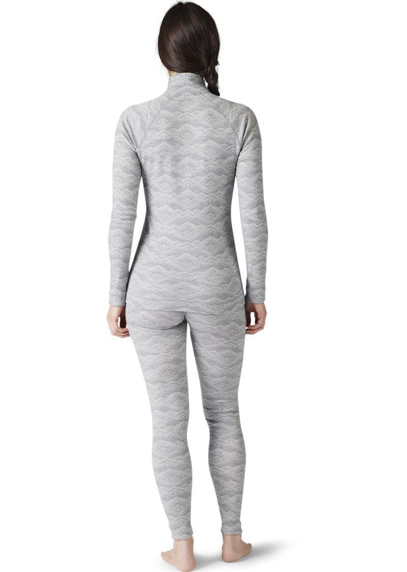 Classic Thermal Merino (250) Base Layer Pattern 1/4 Zip - Womens - light gray mountain fairisle 1