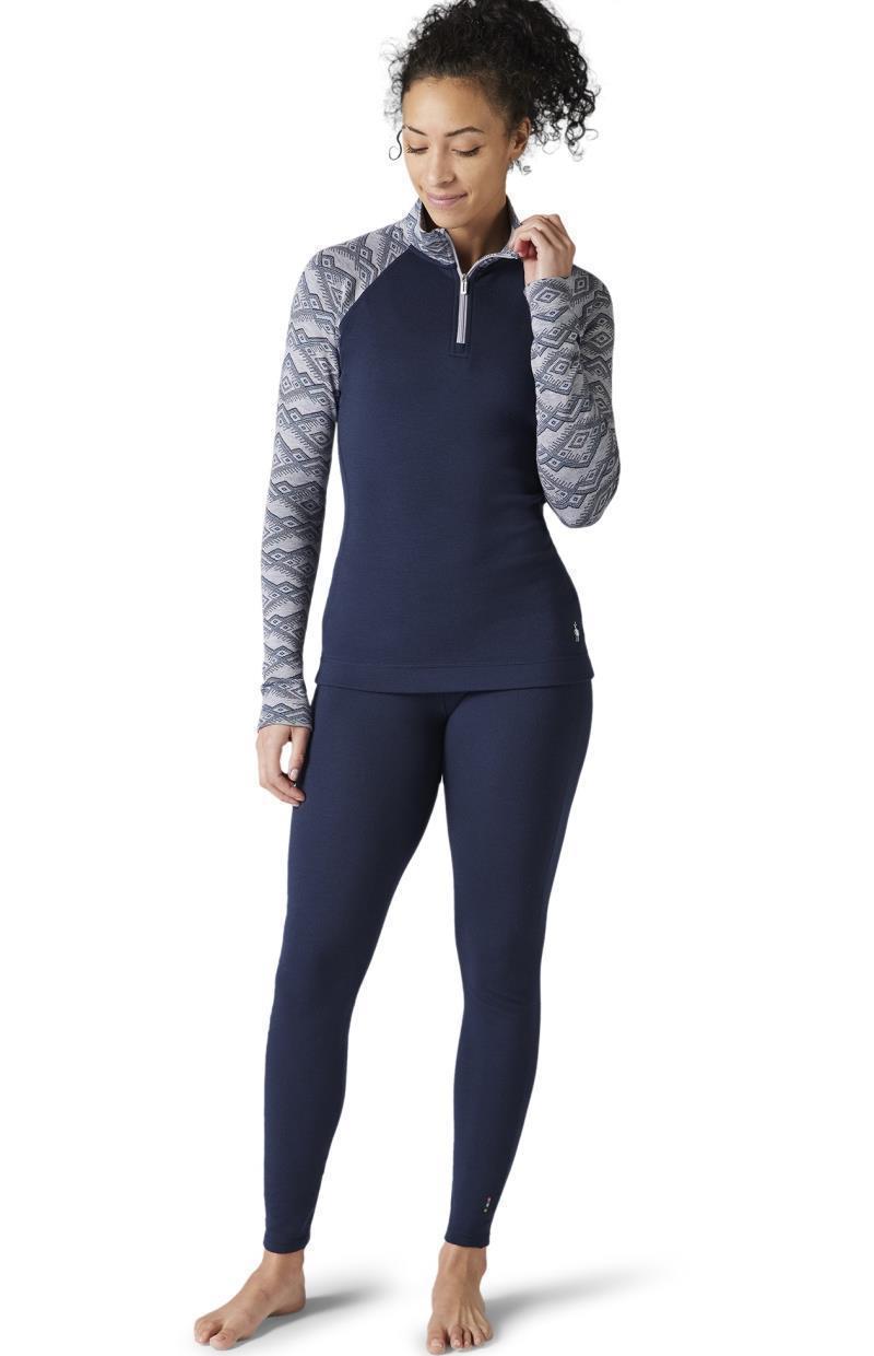 Classic Thermal Merino (250) Base Layer Pattern 1/4 Zip - Womens - purple eclipse mountain fairisle 1