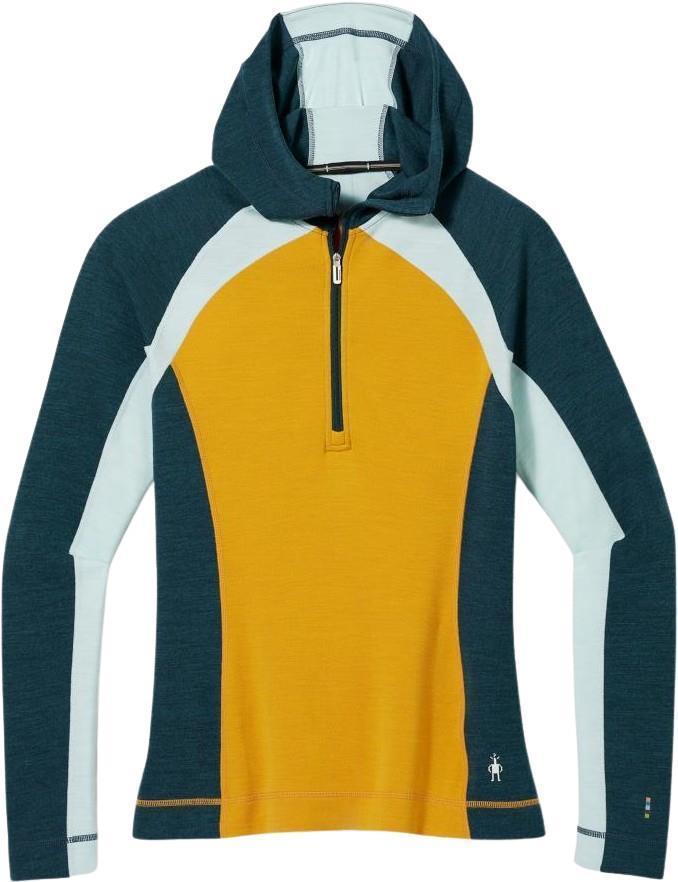 Classic Thermal Merino Base Layer 1/2 Zip Hoodie - Womens - Honey Gold Heather 1