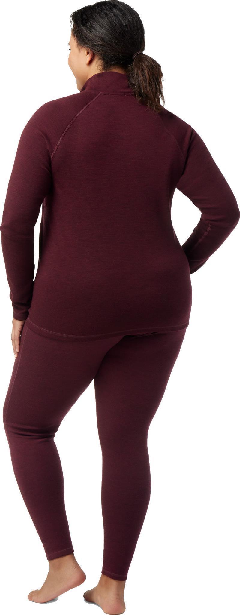 Classic Thermal Merino Base Layer 1/4 Zip Plus - Womens - Black Cherry Heather 3