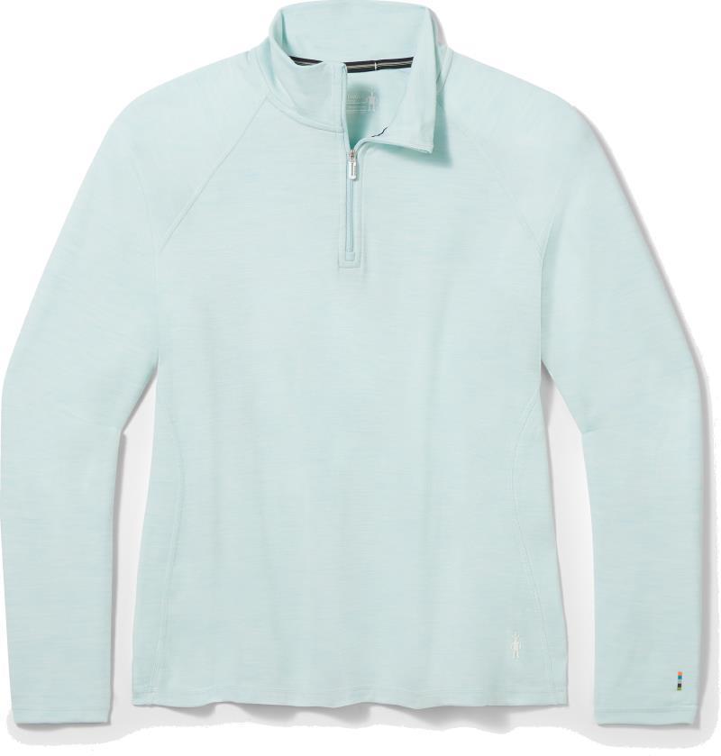 Classic Thermal Merino Base Layer 1/4 Zip Plus - Womens - Bleached Aqua Heather 1