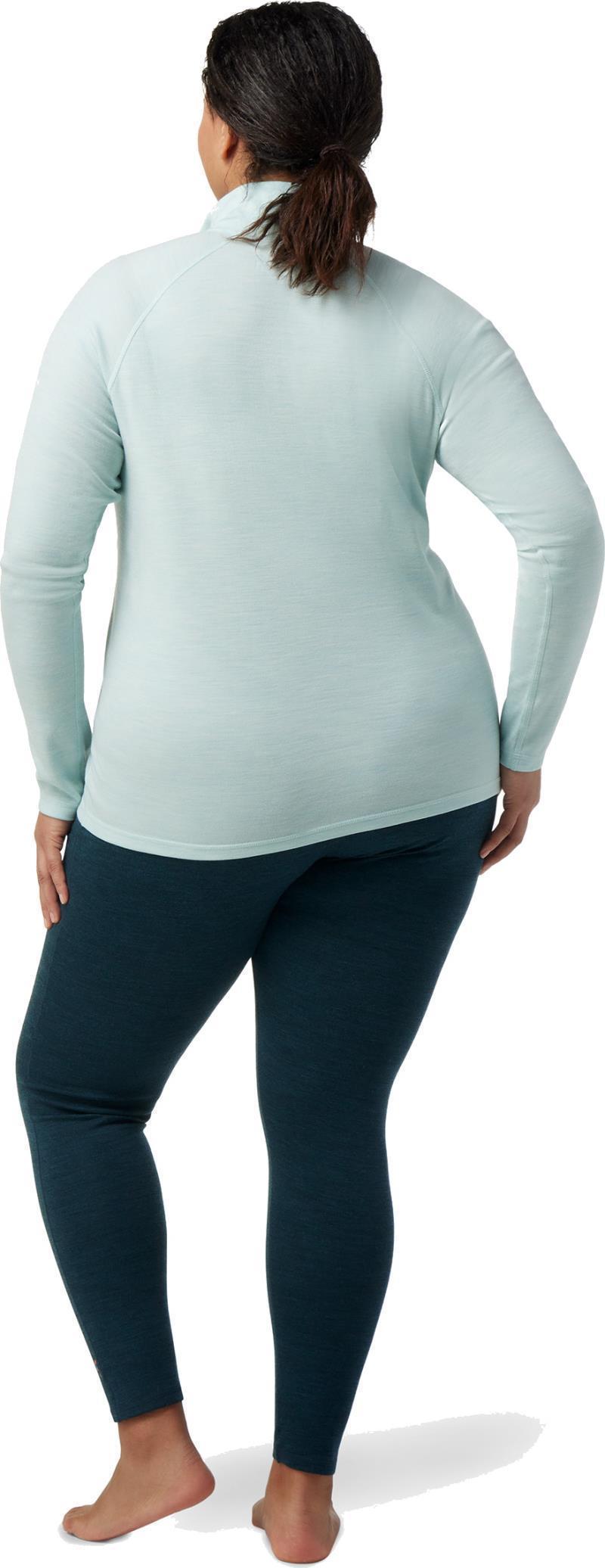 Classic Thermal Merino Base Layer 1/4 Zip Plus - Womens - Bleached Aqua Heather 3