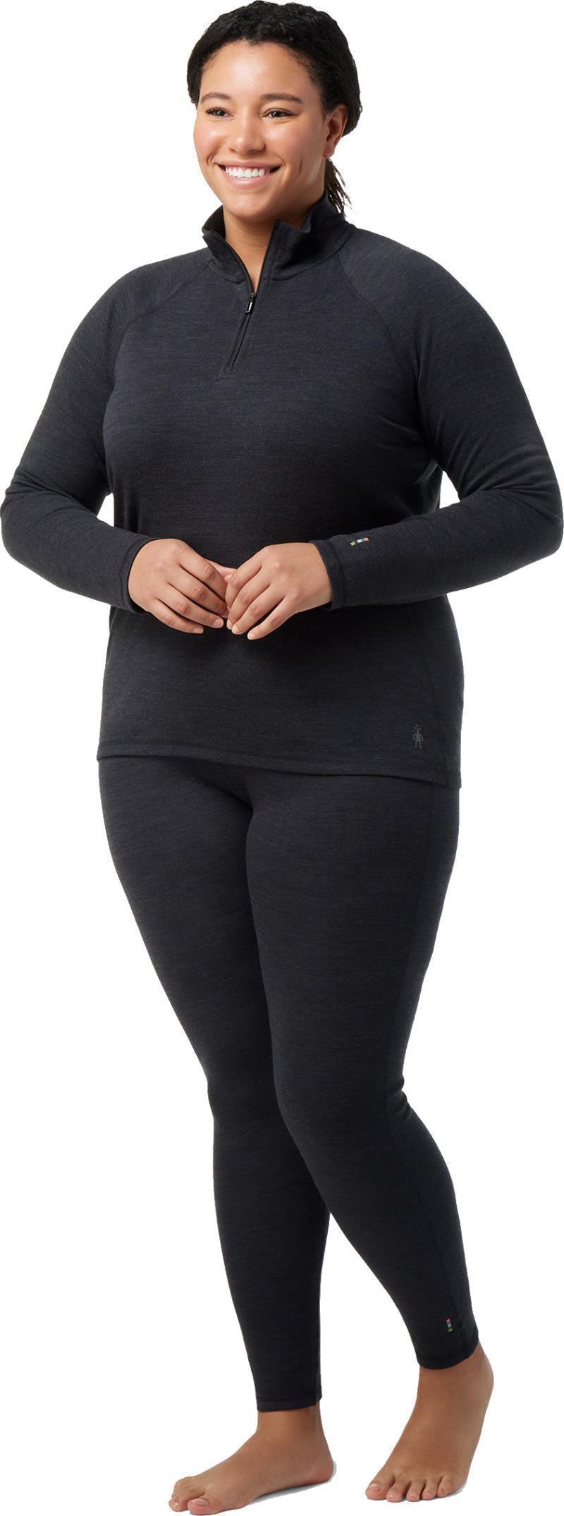 Classic Thermal Merino Base Layer 1/4 Zip Plus - Womens - Charcoal Heather 2