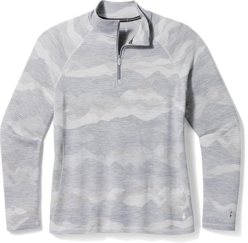 Classic Thermal Merino Base Layer 1/4 Zip Plus - Womens - Light Gray Mountain Scape 1