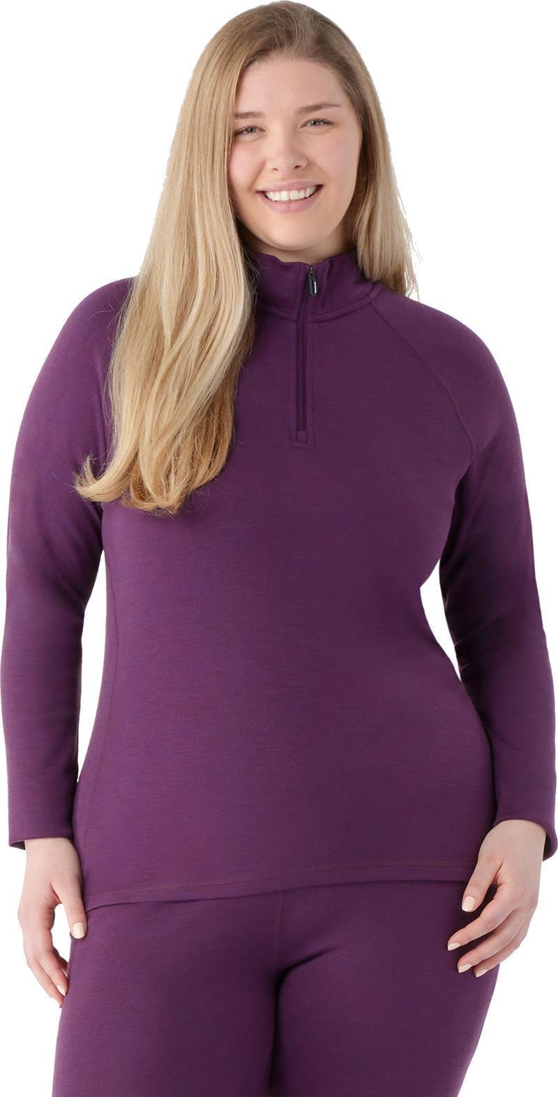 Classic Thermal Merino Base Layer 1/4 Zip Plus - Womens - Purple Iris Heather 3