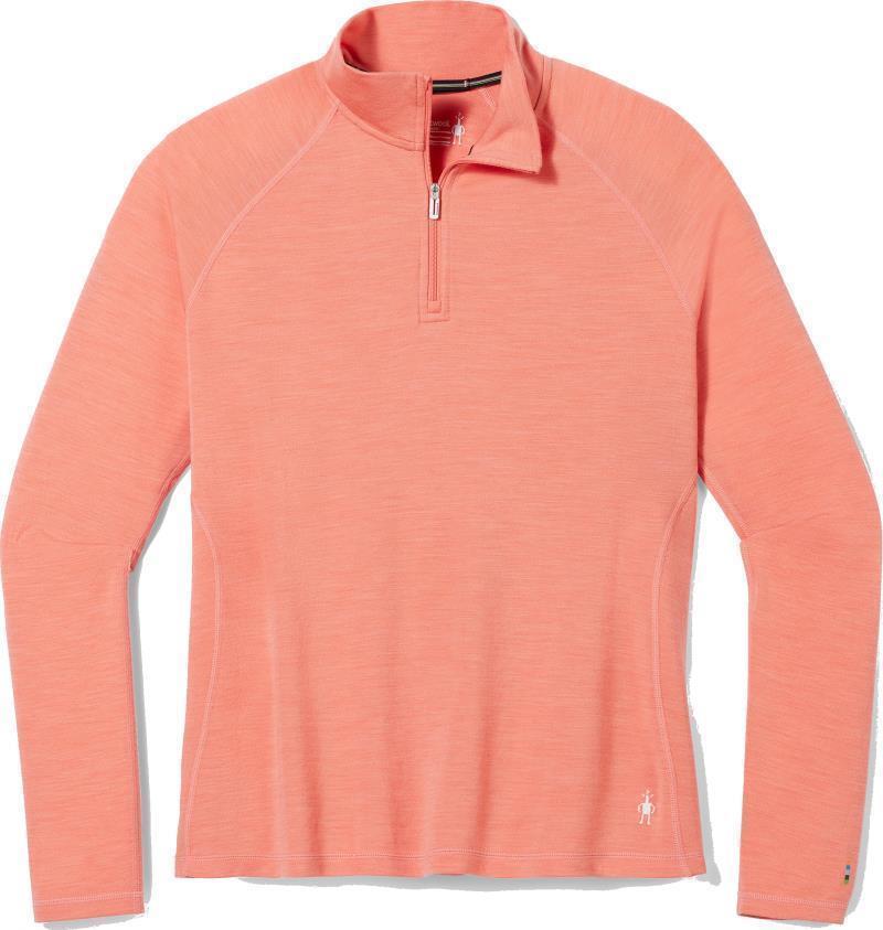 Classic Thermal Merino Base Layer 1/4 Zip Plus - Womens - Sunset Coral Heather 1