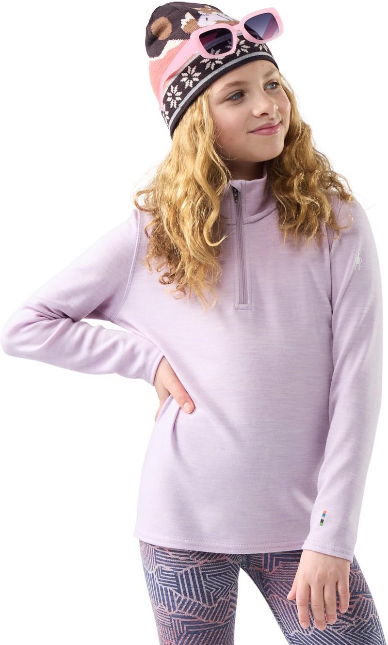 Classic Thermal Merino Base Layer 1/4 Zip - Kids - lavender sky heather 1