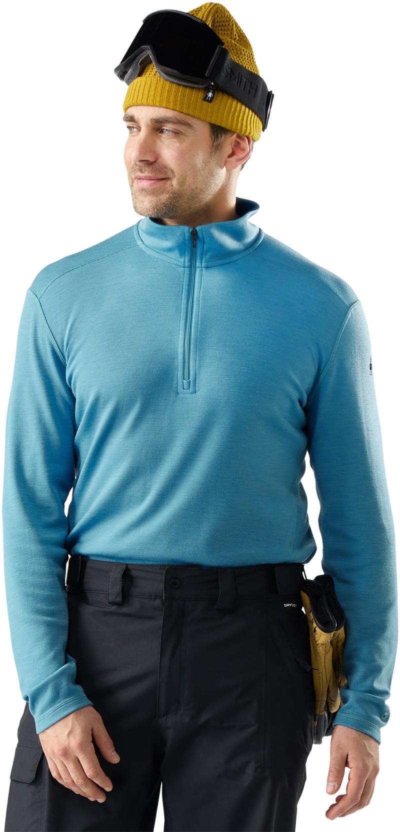Classic Thermal Merino Base Layer 1/4 Zip - Mens - dark mineral blue 1