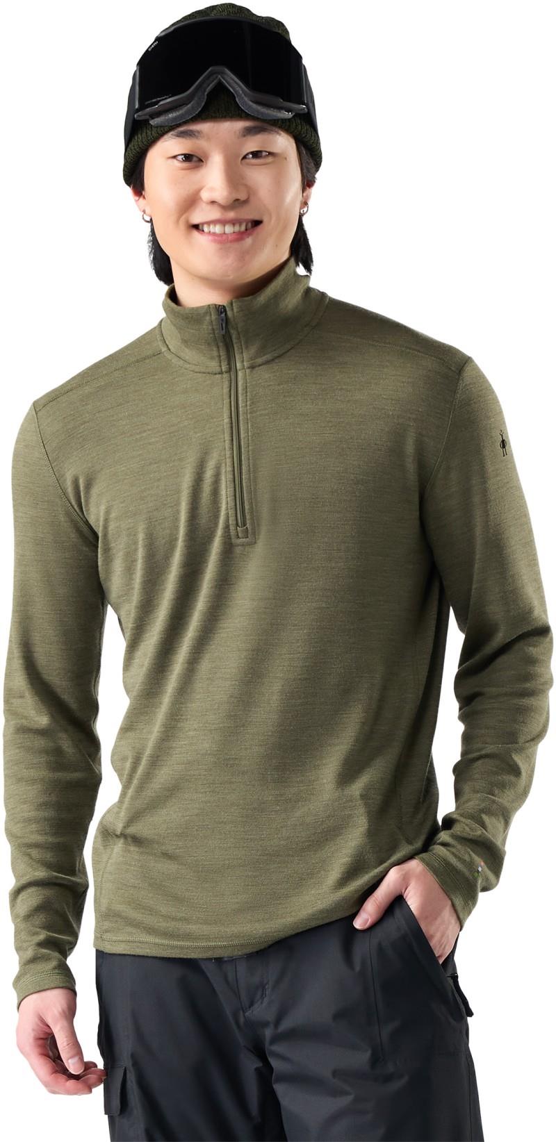 Classic Thermal Merino Base Layer 1/4 Zip - Mens - winter moss heather 1