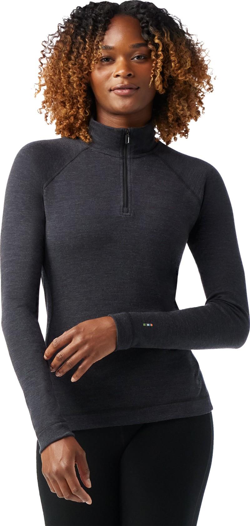 Classic Thermal Merino Base Layer 1/4 Zip - Womens - charcoal heather 1