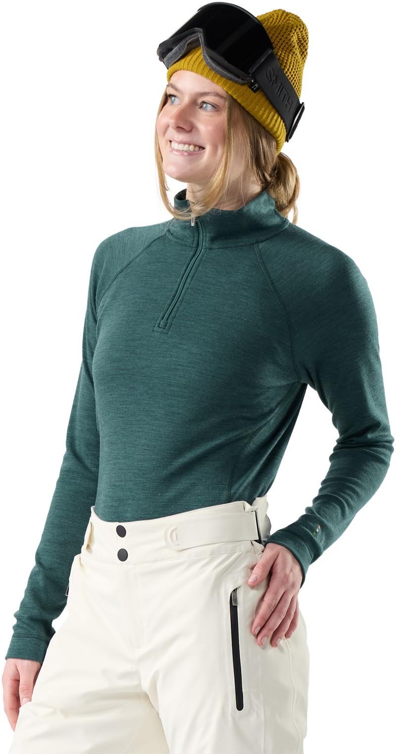Classic Thermal Merino Base Layer 1/4 Zip - Womens - dark teal heather 1
