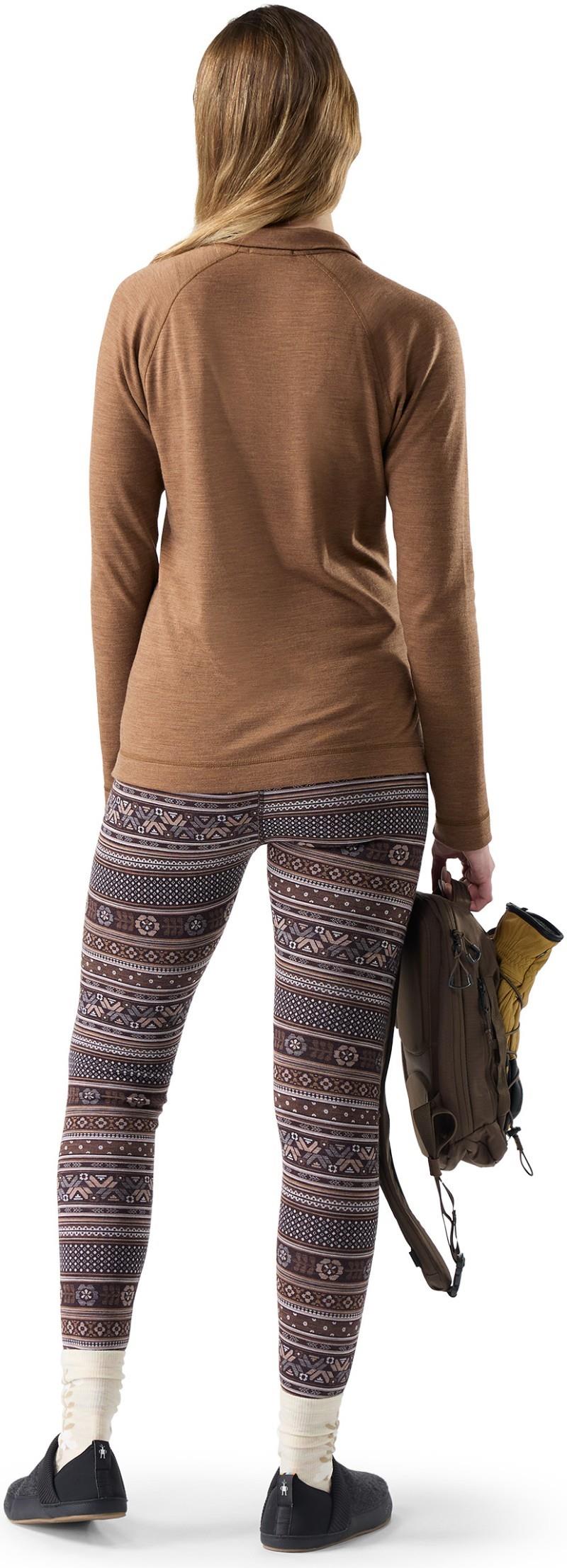 Classic Thermal Merino Base Layer 1/4 Zip - Womens - mocha heather 1