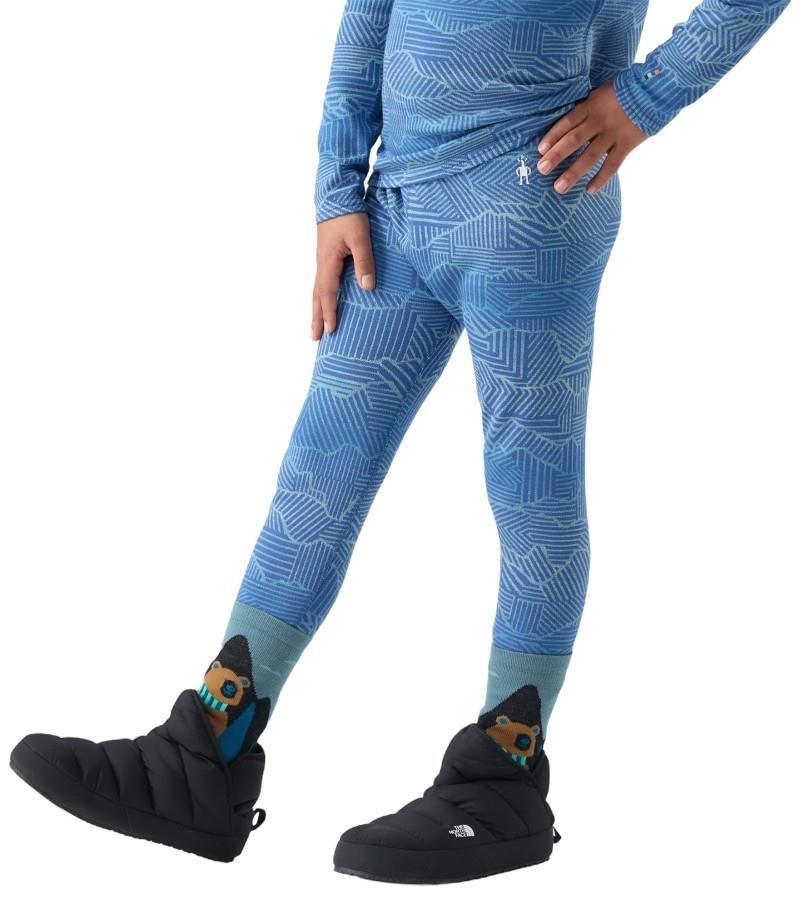 Classic Thermal Merino Base Layer Bottoms - Kids - indigo linear peaks 1