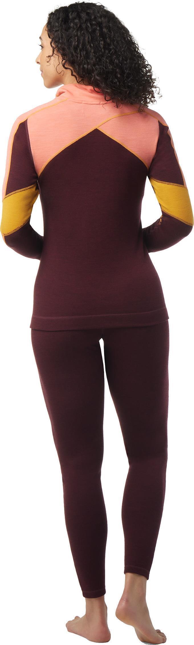 Classic Thermal Merino Base Layer Colorblock 1/4 Zip - Womens - Black Cherry Heather 3