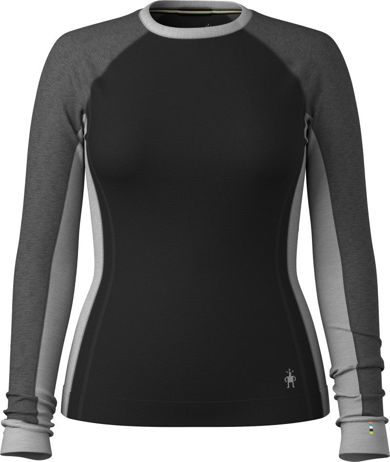 Classic Thermal Merino Base Layer Colorblock Crew - Womens - black 1