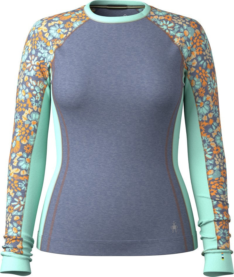 Classic Thermal Merino Base Layer Colorblock Crew - Womens - nightfall blue heather 1