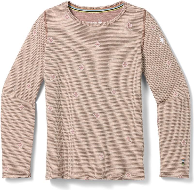 Classic Thermal Merino Base Layer Crew - Kids - almond mini meadow 1